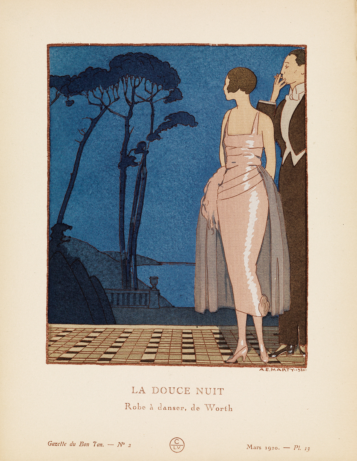 DESIGN ART DECO FASHION POCHOIR) Gazette du Bon Ton